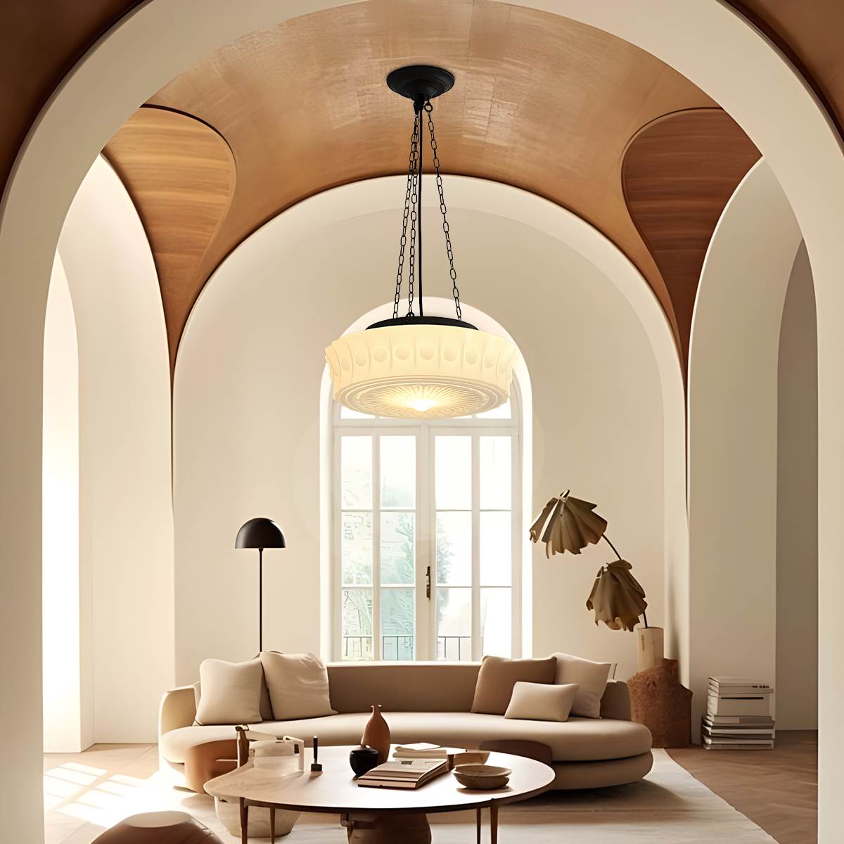 flairel Hailie Vintage French Dome Pendant Light for Living Room