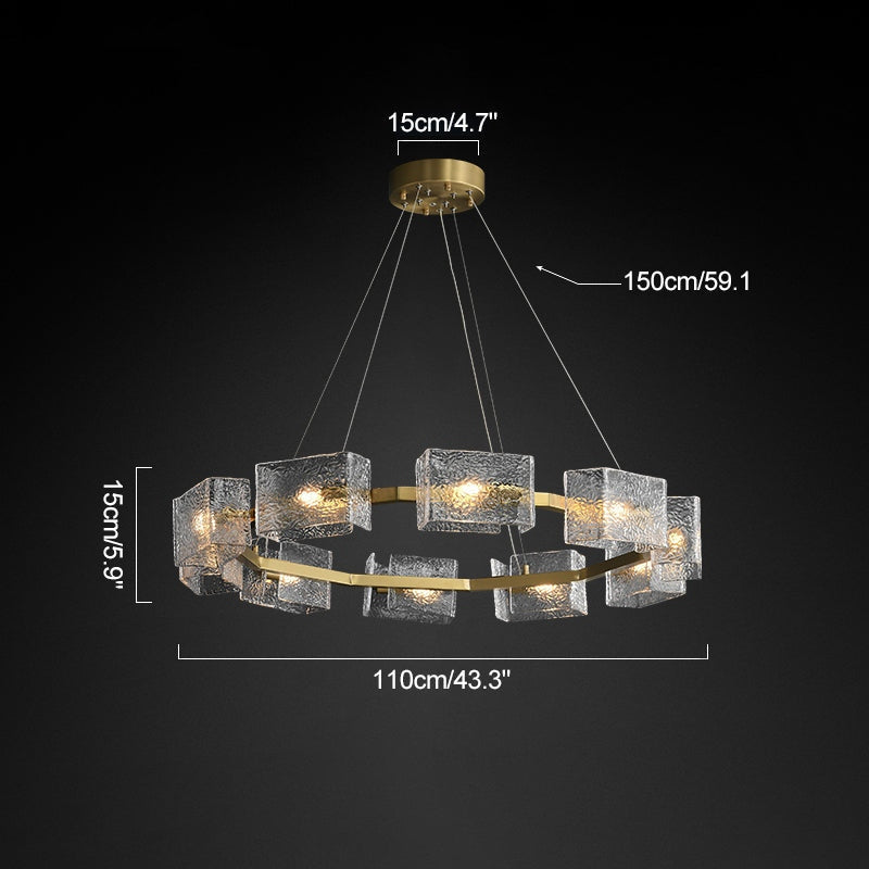 flairel Textured Glass Round Chandelier