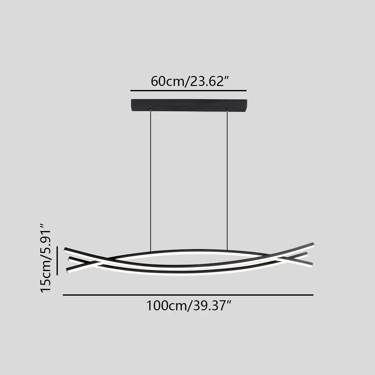flairel Eraj Curved LED Pendant Light for Kitchen Island