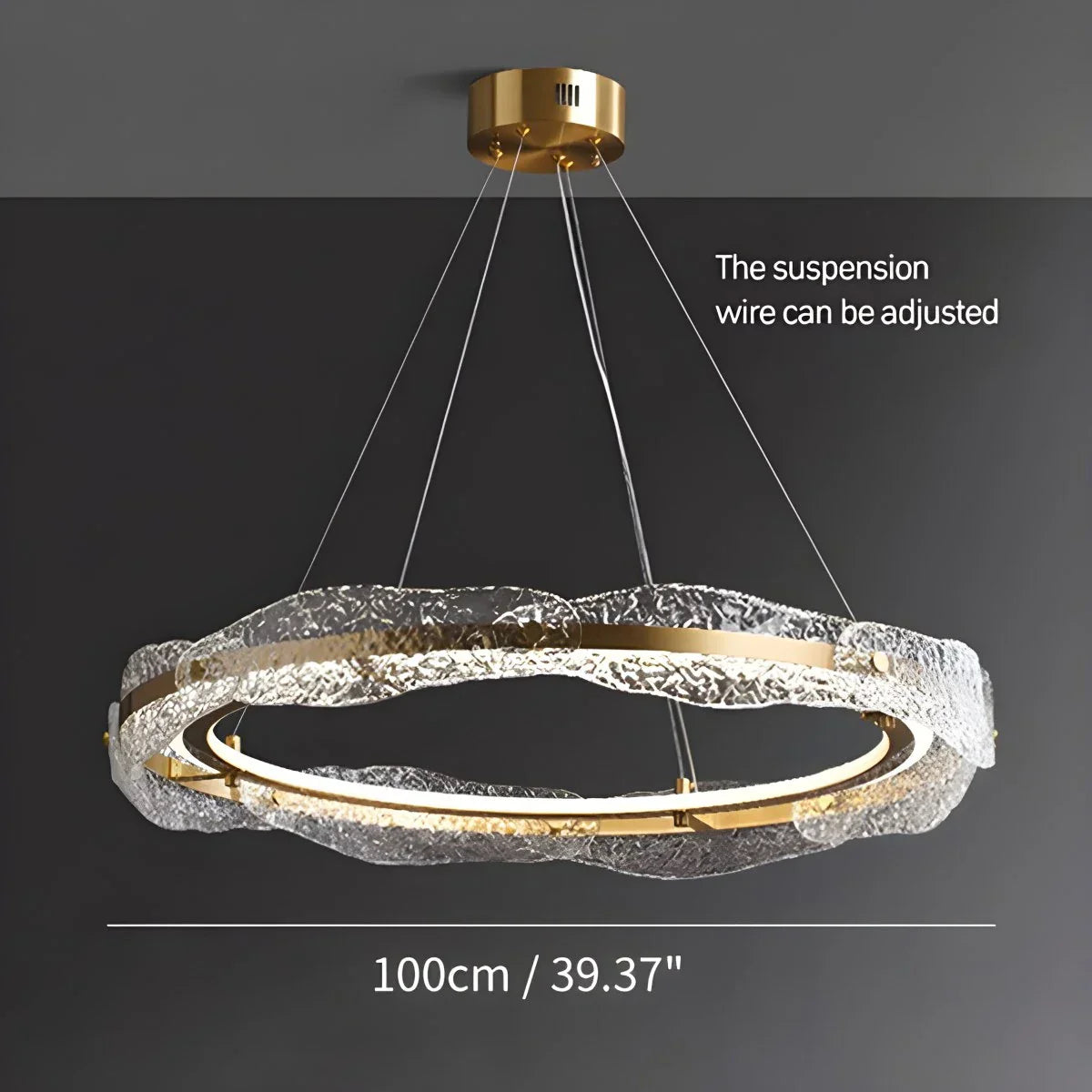 flairel Water Pattern Glass Chandelier for Living Room