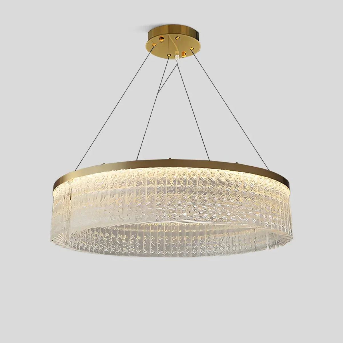 flairel Round Halo Crystal Chandelier for Living Room