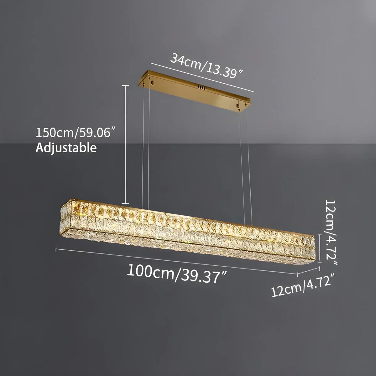 flairel Crace Cuboid Crystal Chandelier