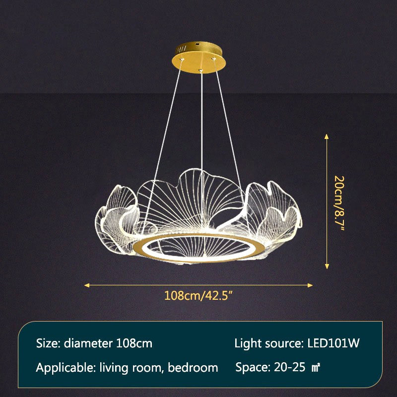 flairel Ginkgo Leaf Chandelier for Living Room