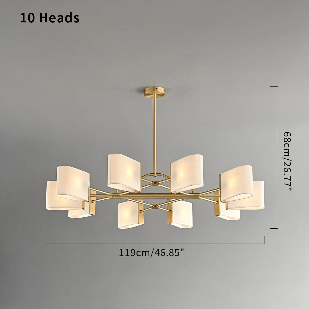 flairel American Retro Brass Fabric Chandelier