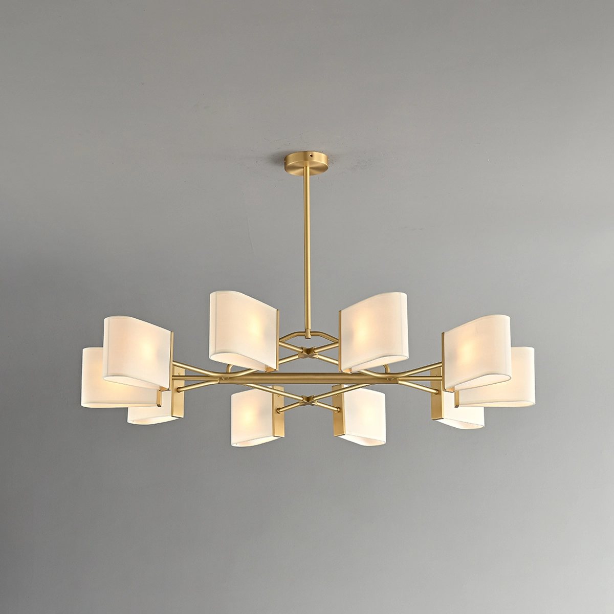 flairel American Retro Brass Fabric Chandelier