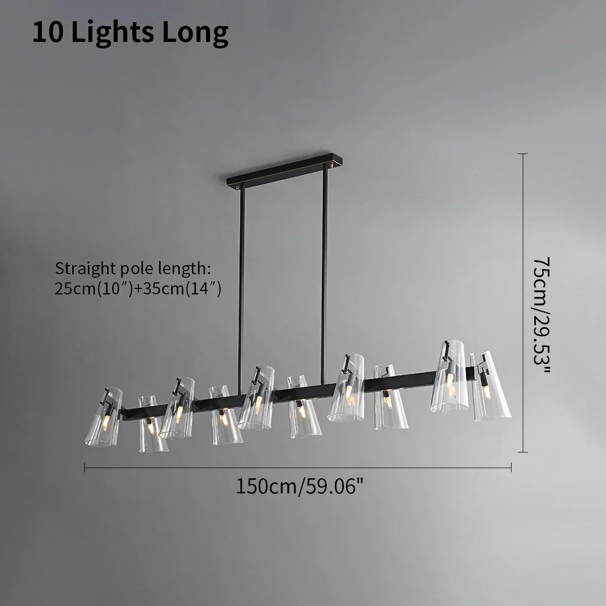 flairel Modern All-Copper Acrylic Chandelier for Dining Room