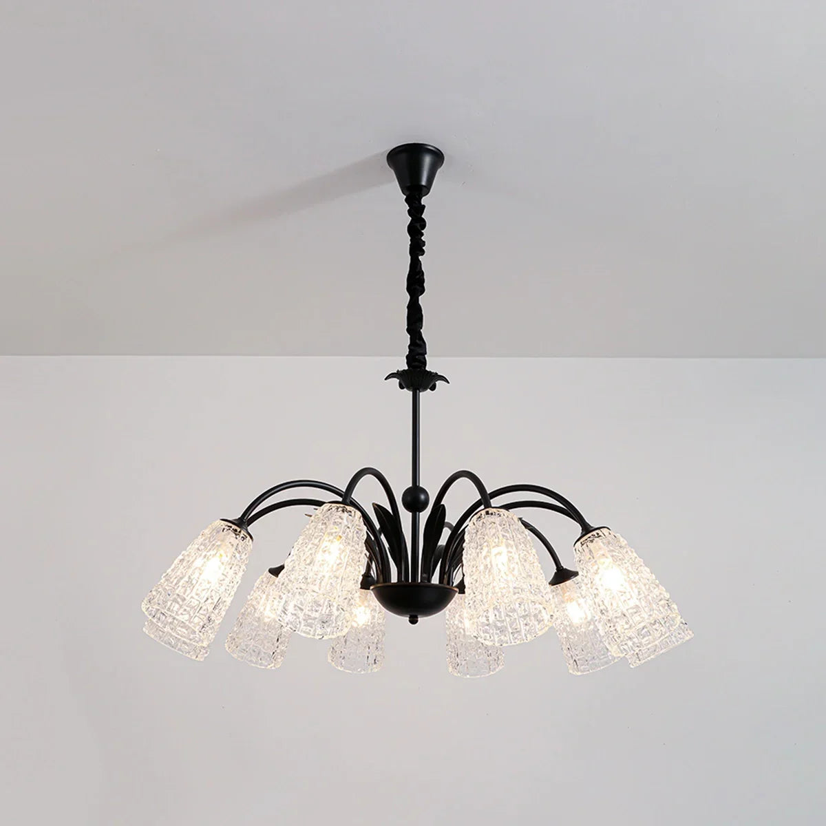 flairel American Retro Iron Glass Chandelier
