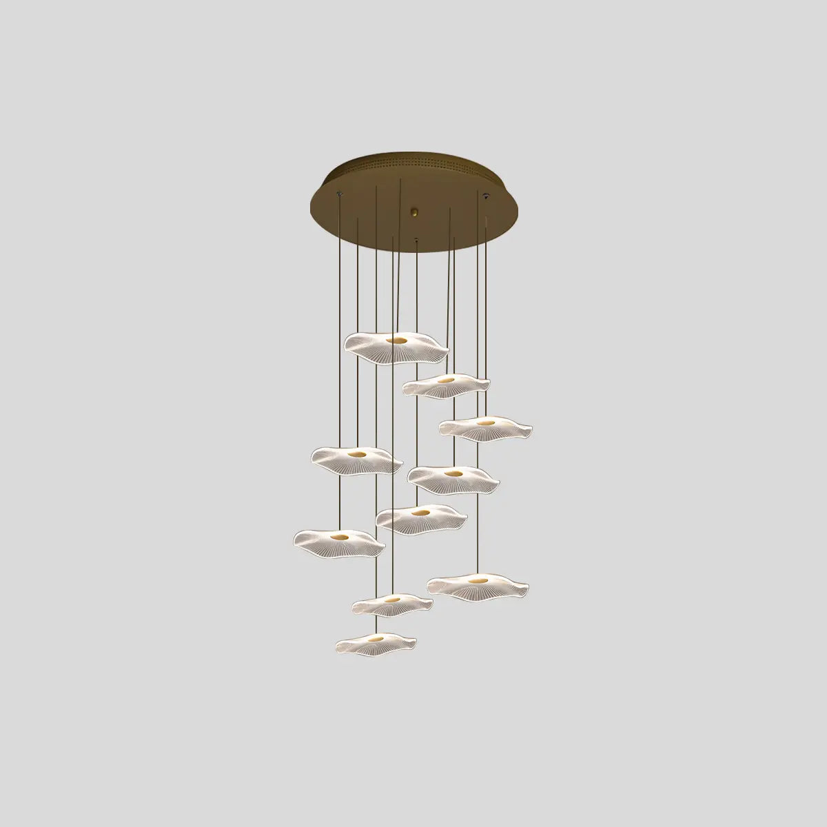 flairel Rotasu Lotus Leaf Staircase Chandelier