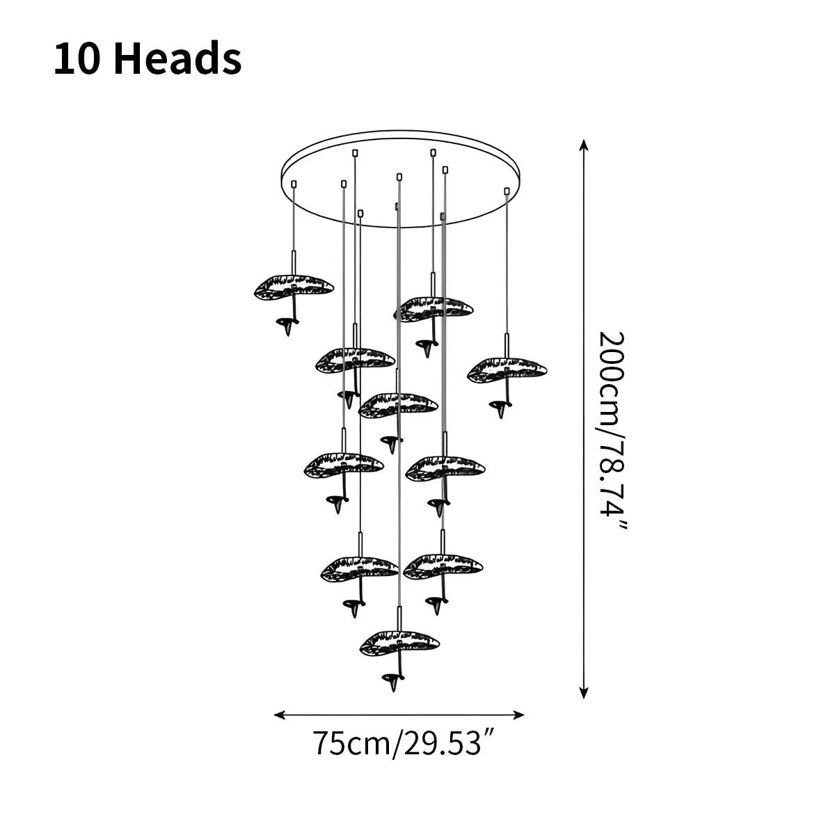 flairel Orlia Brass Lotus Leaf Chandelier