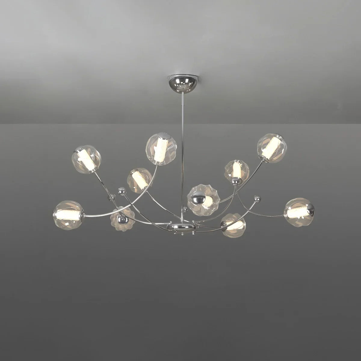 flairel French Minimalist Glass Ball Chandelier