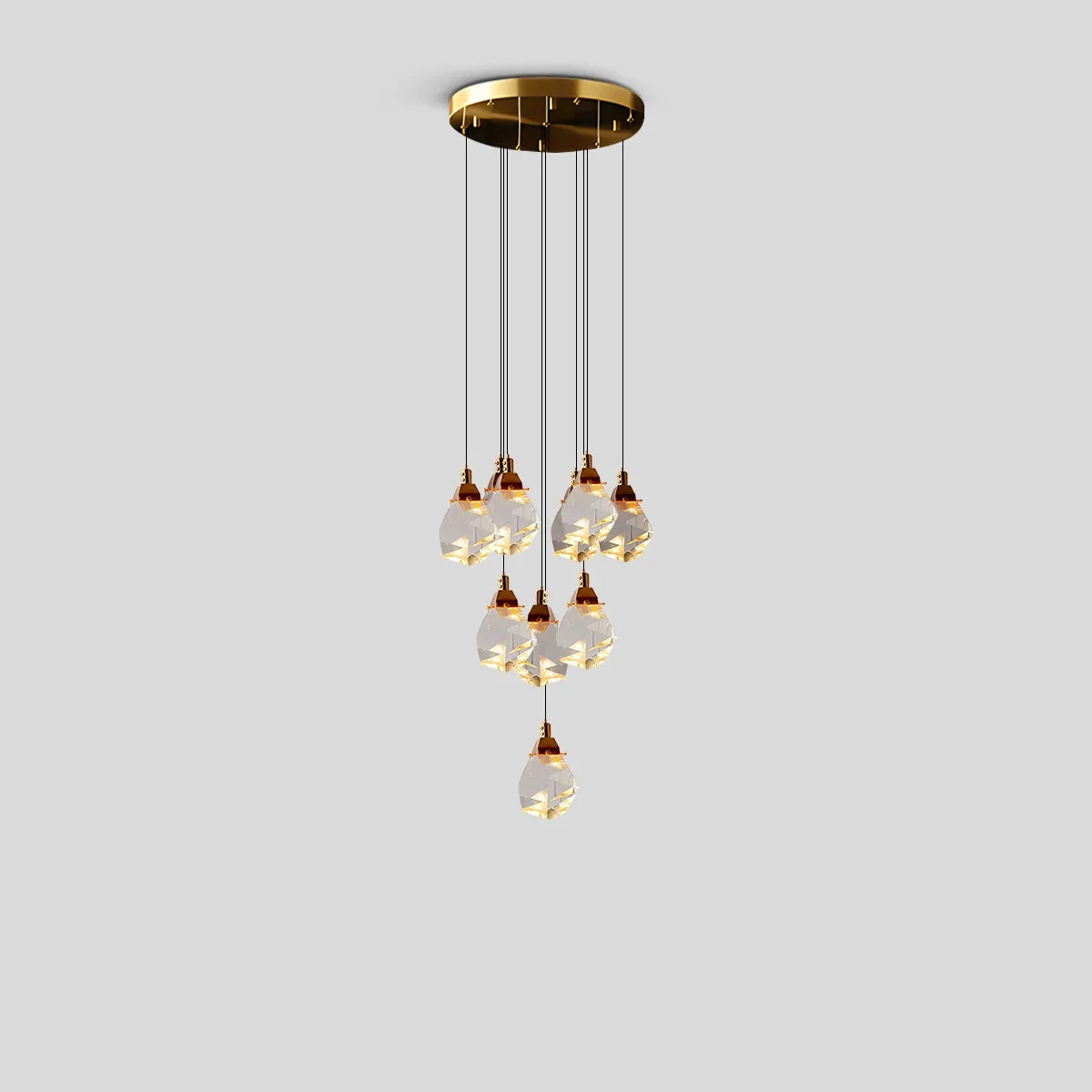 flairel Rock Crystal Rain Chandelier for Living Room