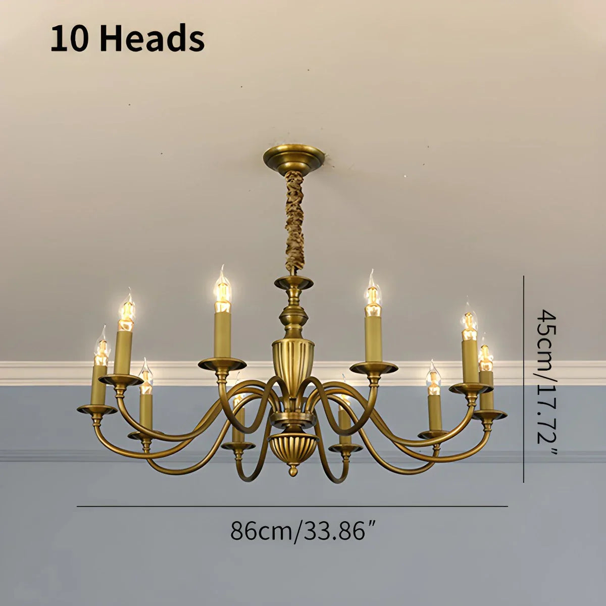 flairel American Vintage Candle Copper Chandelier
