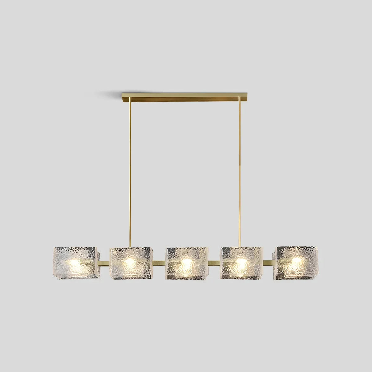 flairel Textured Glass Linear Chandelier for Dining Room