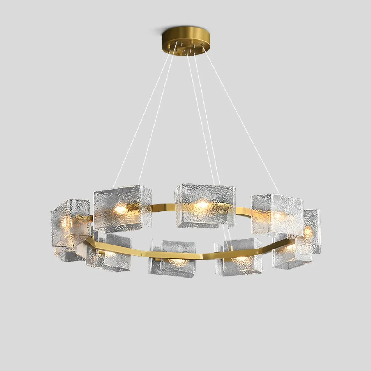 flairel Textured Glass Round Chandelier