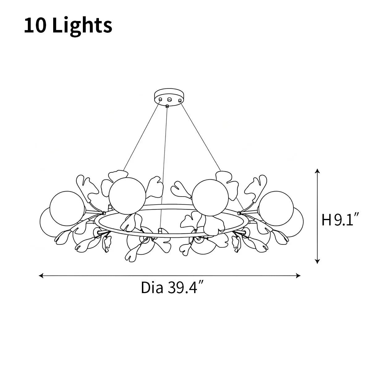 flairel Evander Ginkgo Chandelier for Dining Area