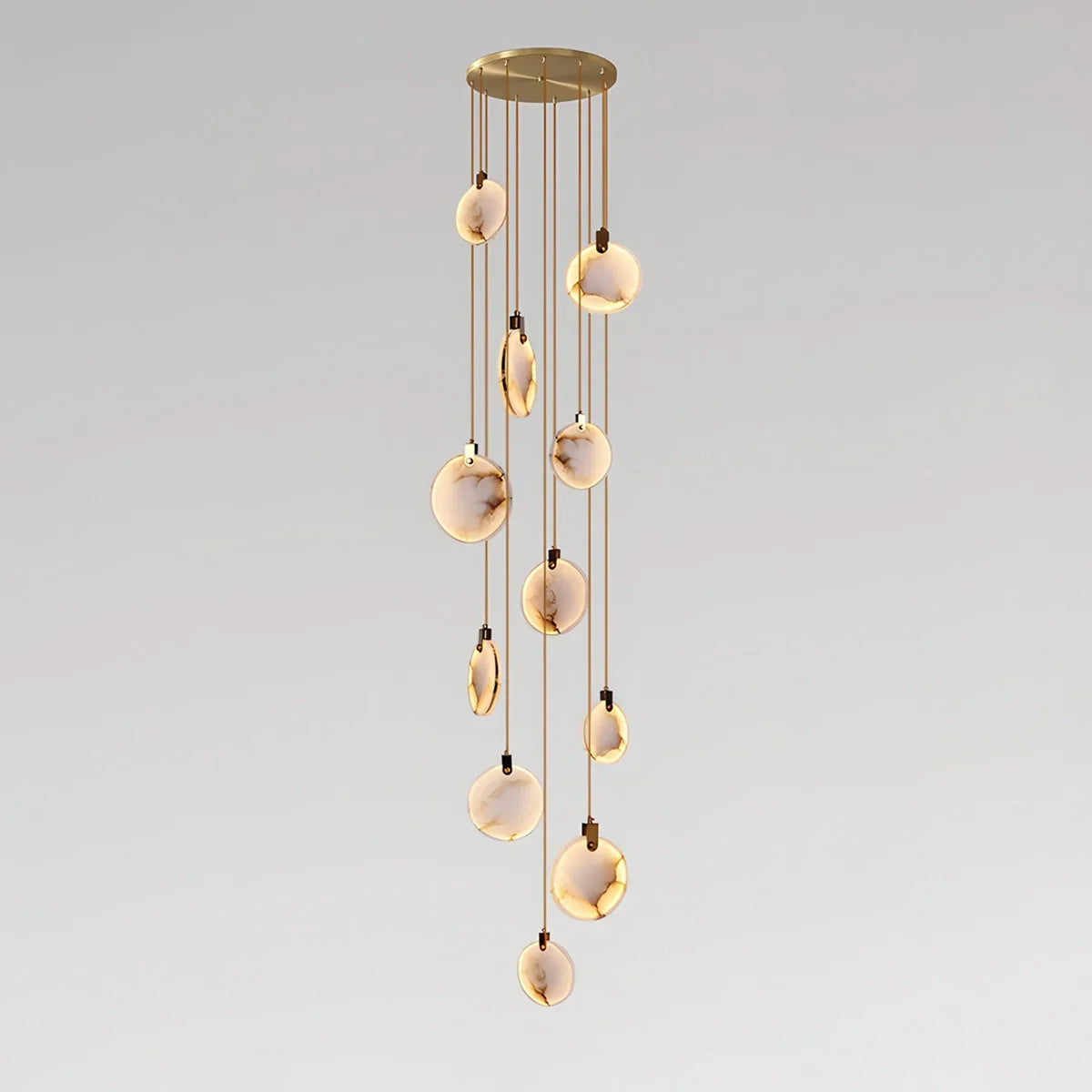 flairel Moonshade Natural Alabaster Pendant Chandelier