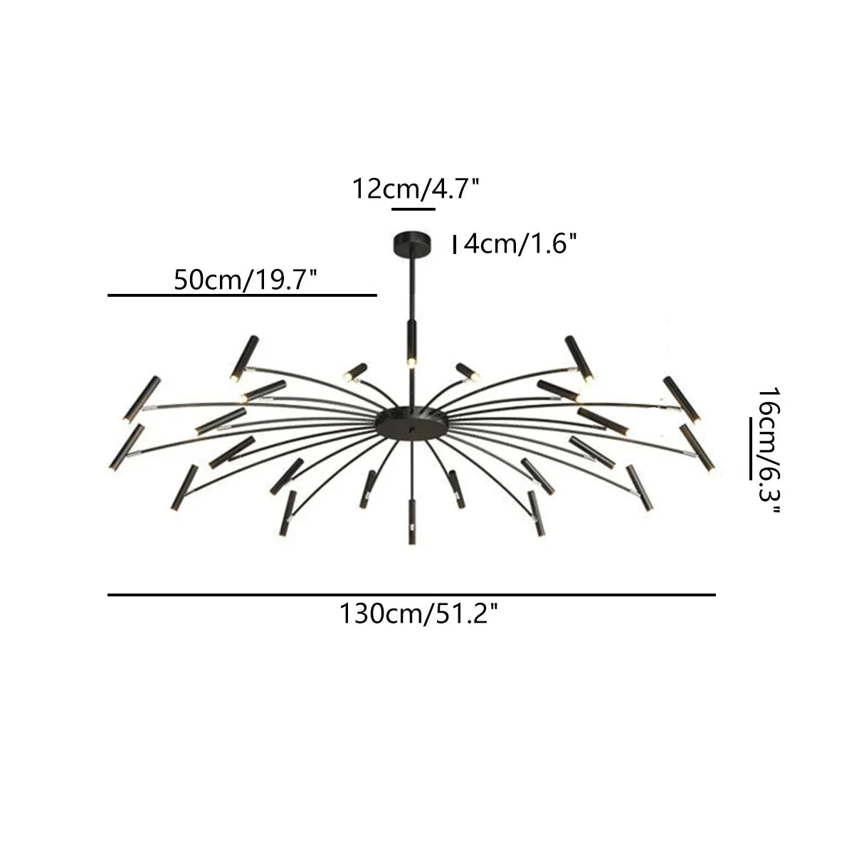 flairel Modern Adjustable Candelabra Chandelier for Living Room