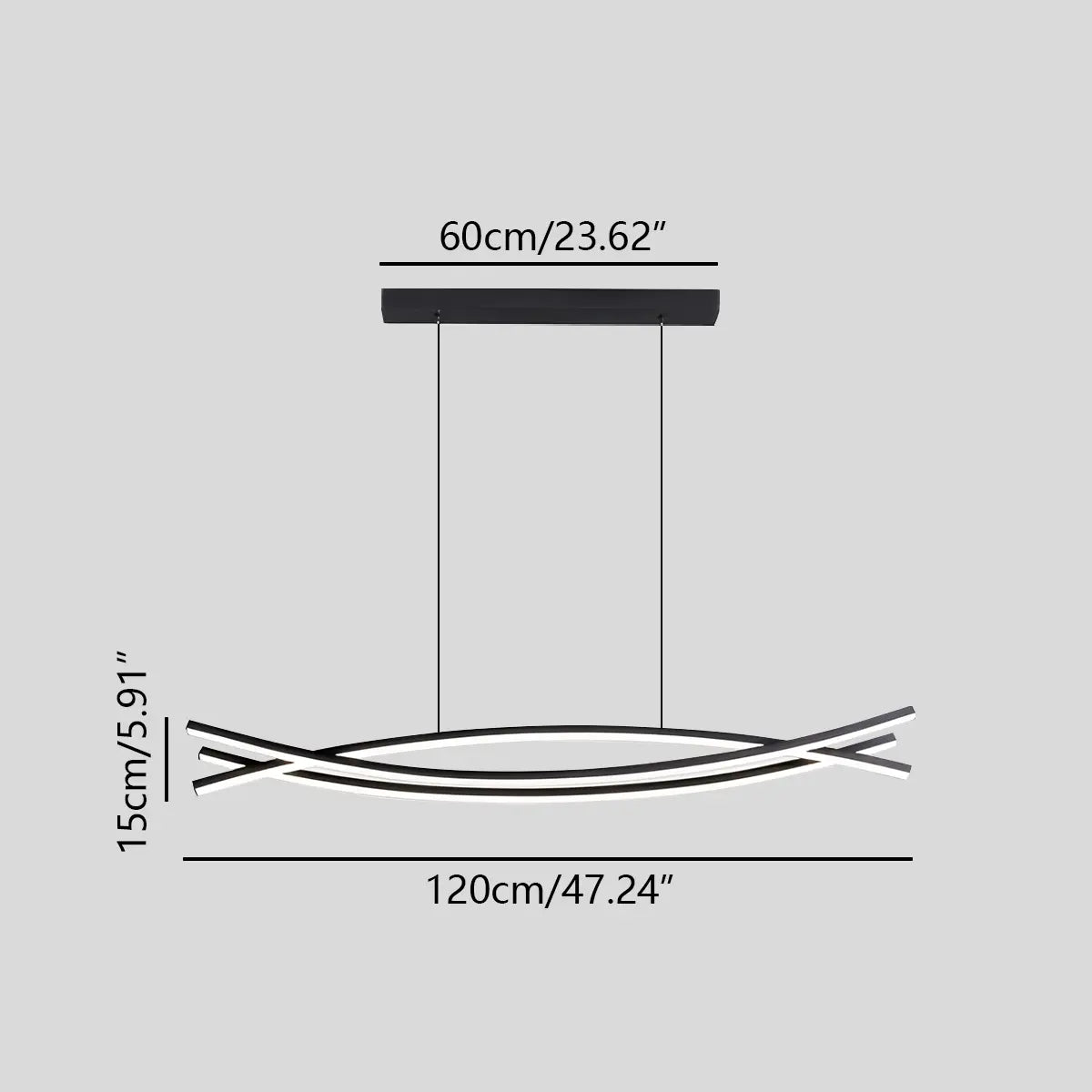 flairel Eraj Curved LED Pendant Light for Kitchen Island