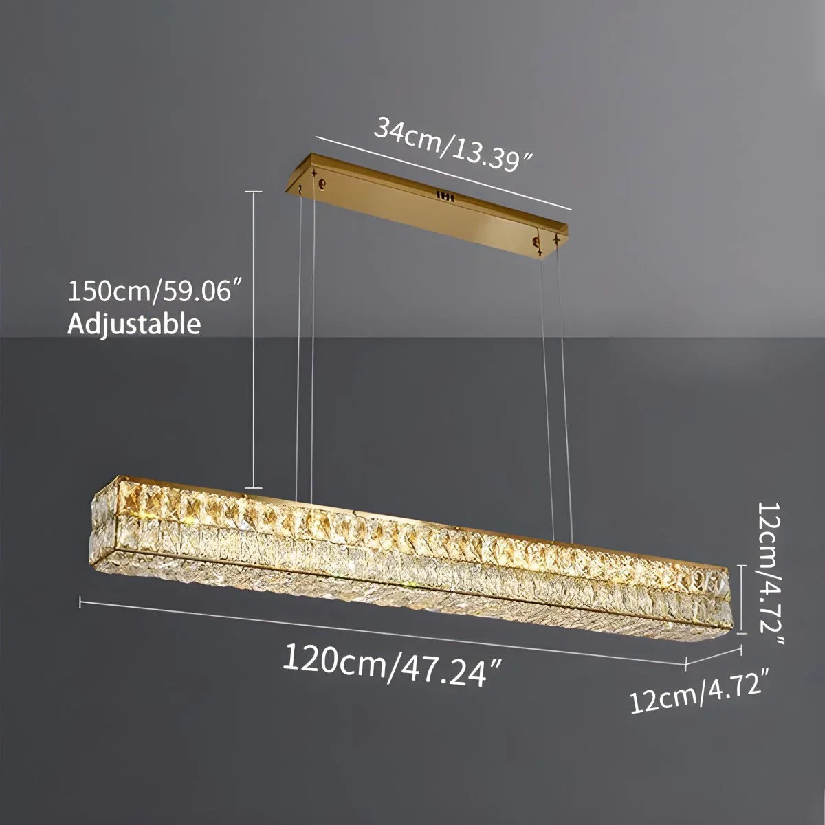 flairel Crace Cuboid Crystal Chandelier