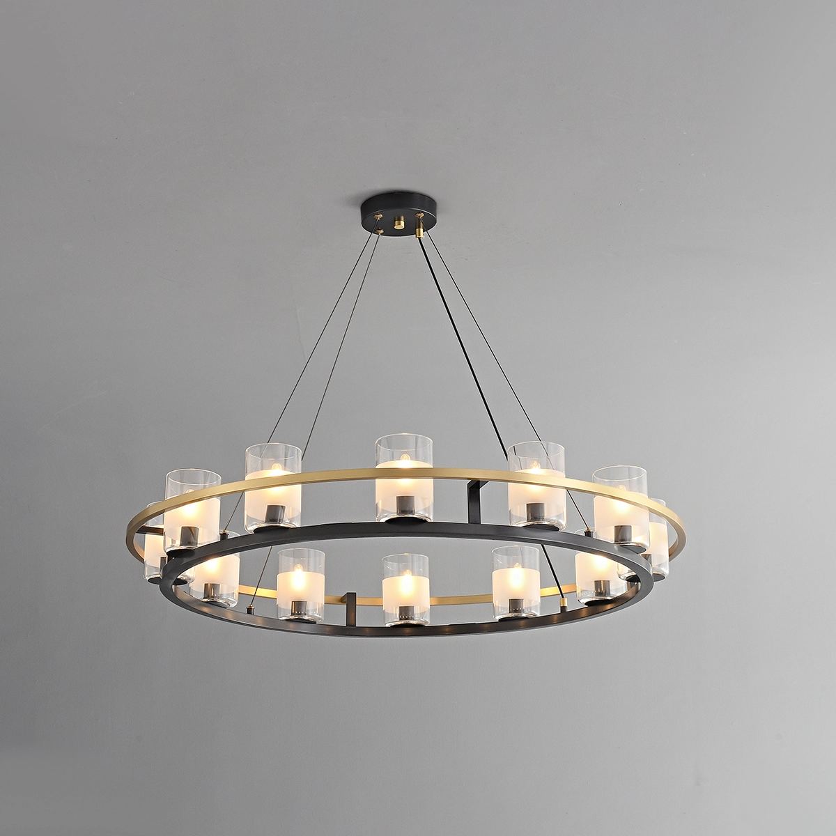 flairel Nordic Art Simulation Candle Glass Chandelier
