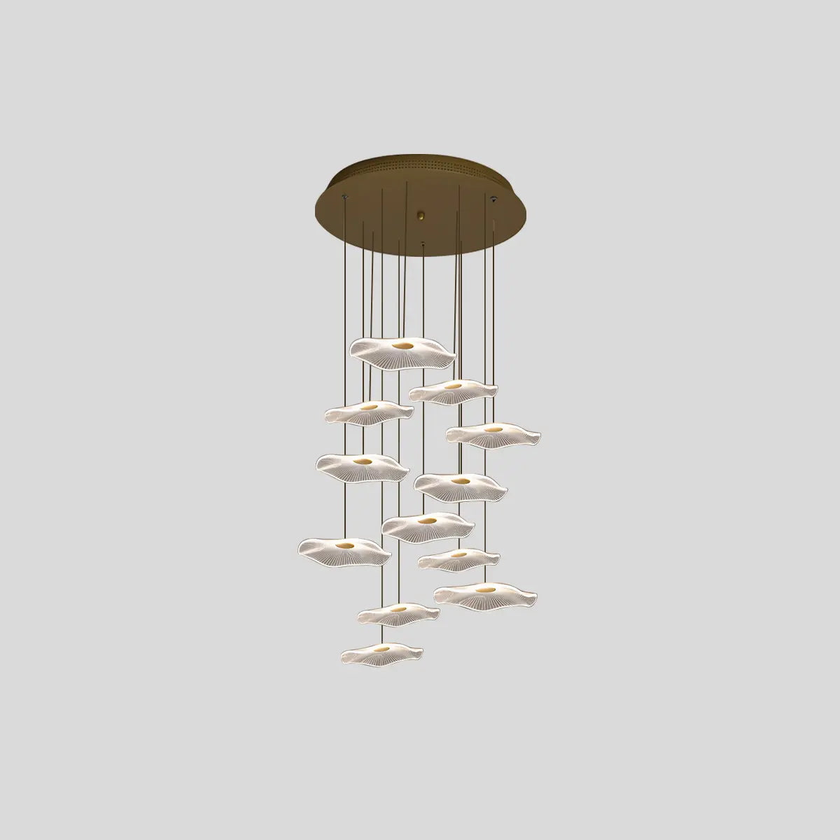 flairel Rotasu Lotus Leaf Staircase Chandelier