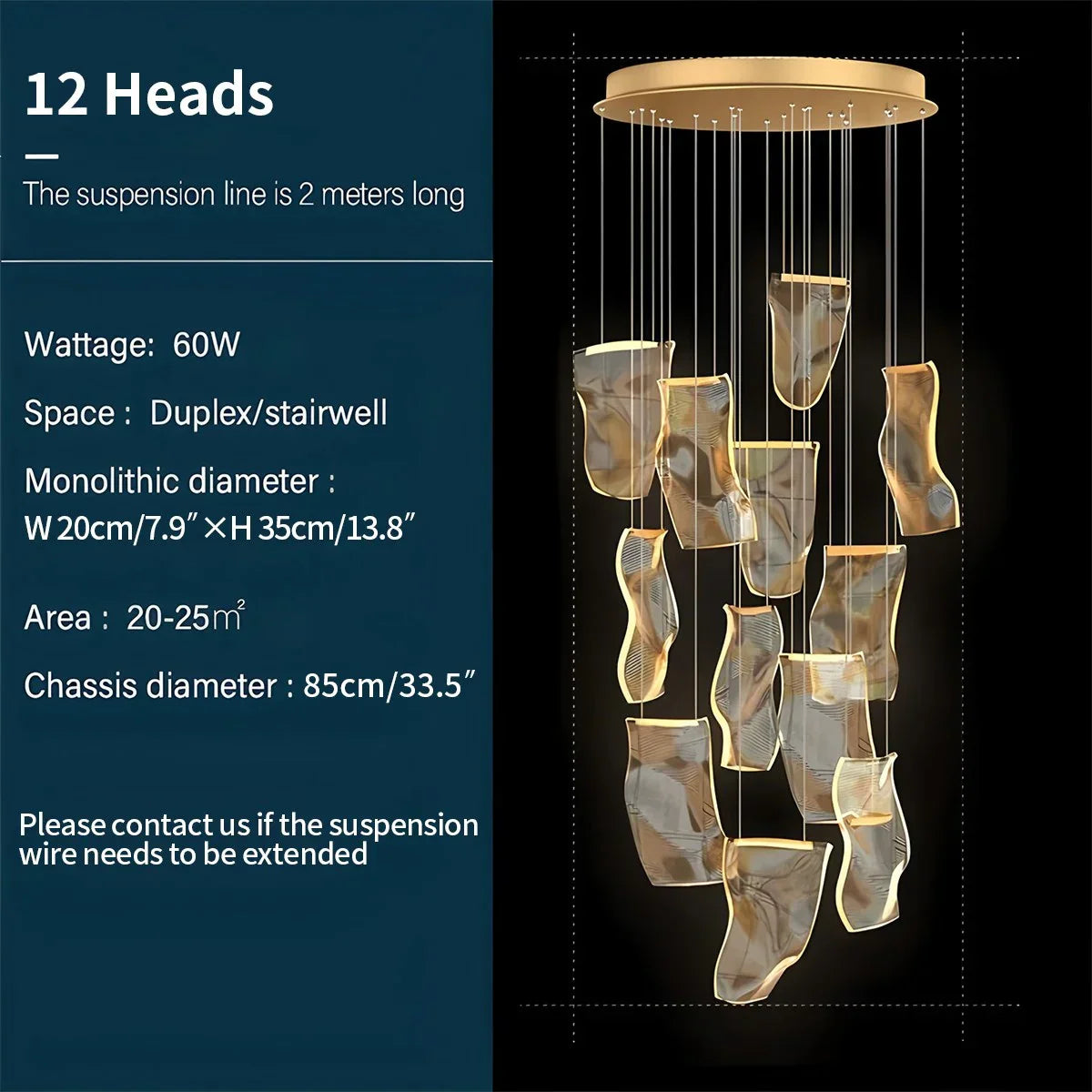 flairel Light Luxury Art Large Chandelier