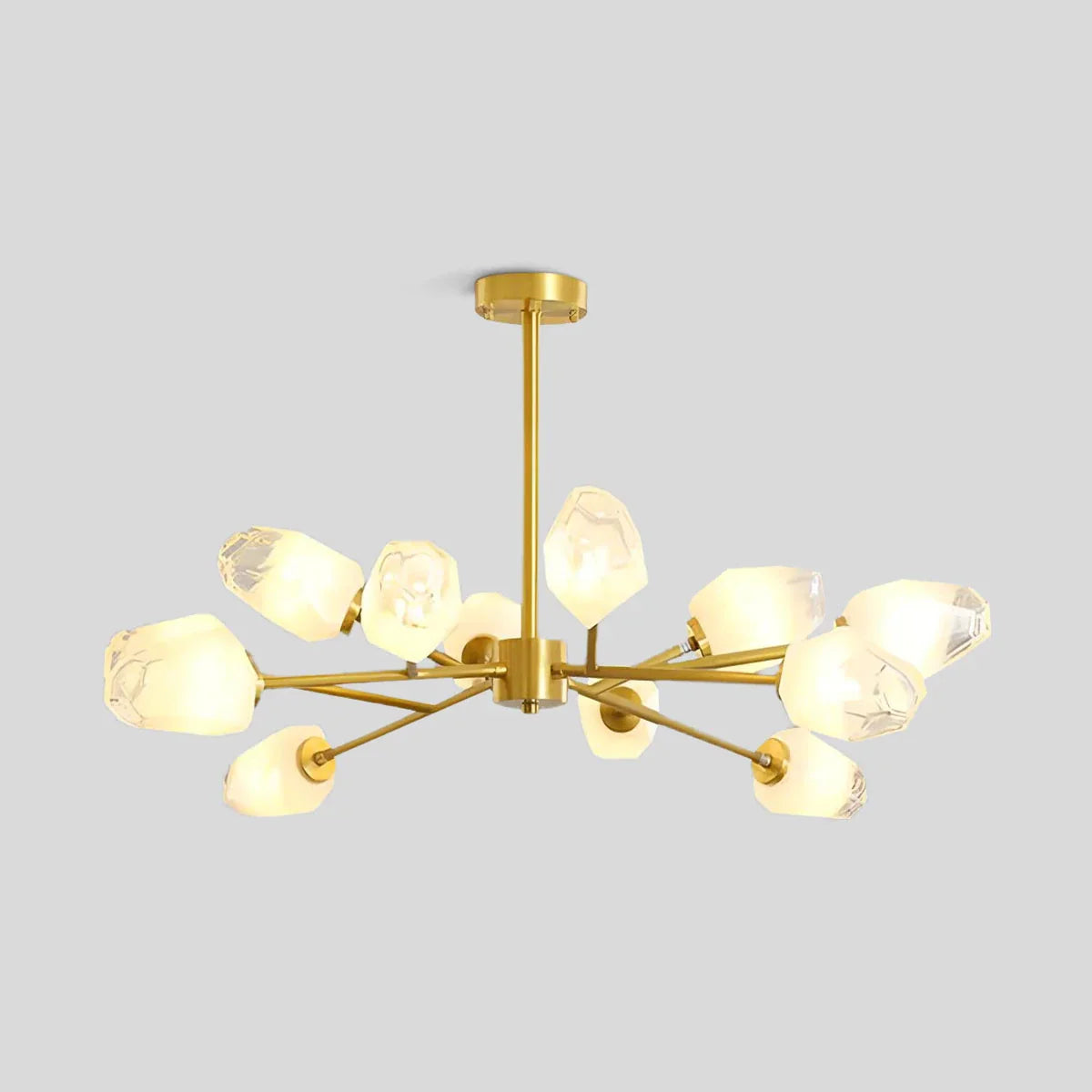 flairel Crystal Bud Copper Chandelier for Living Room