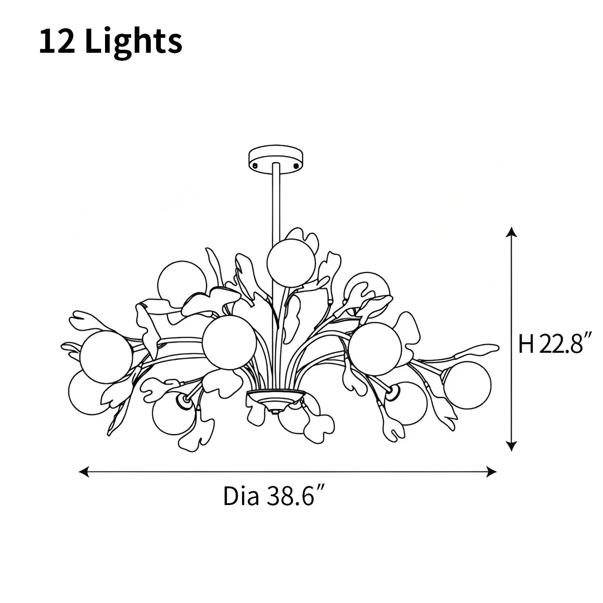 flairel Thalassa Ginkgo Chandelier for Living Room