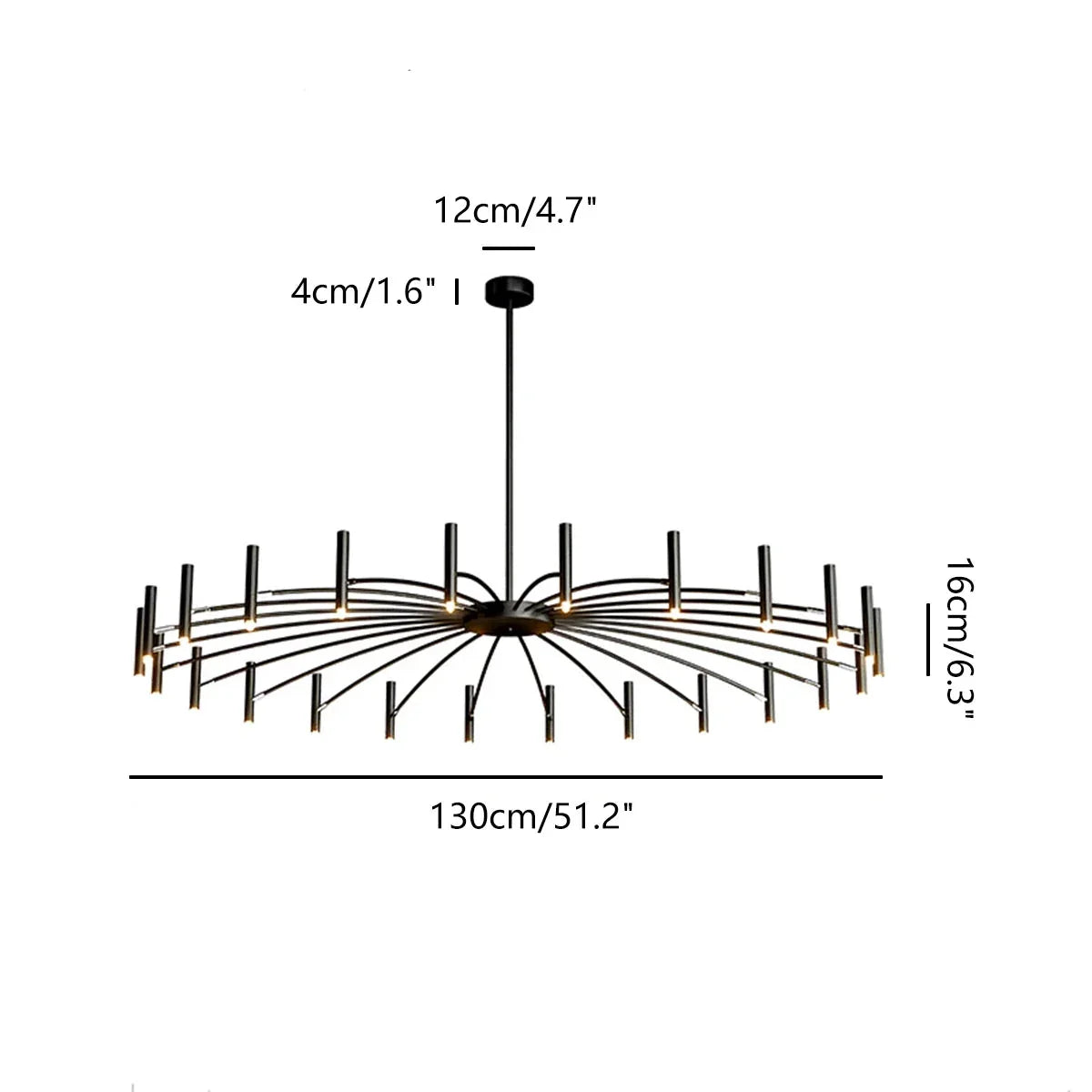 flairel Modern Adjustable Candelabra Chandelier for Living Room