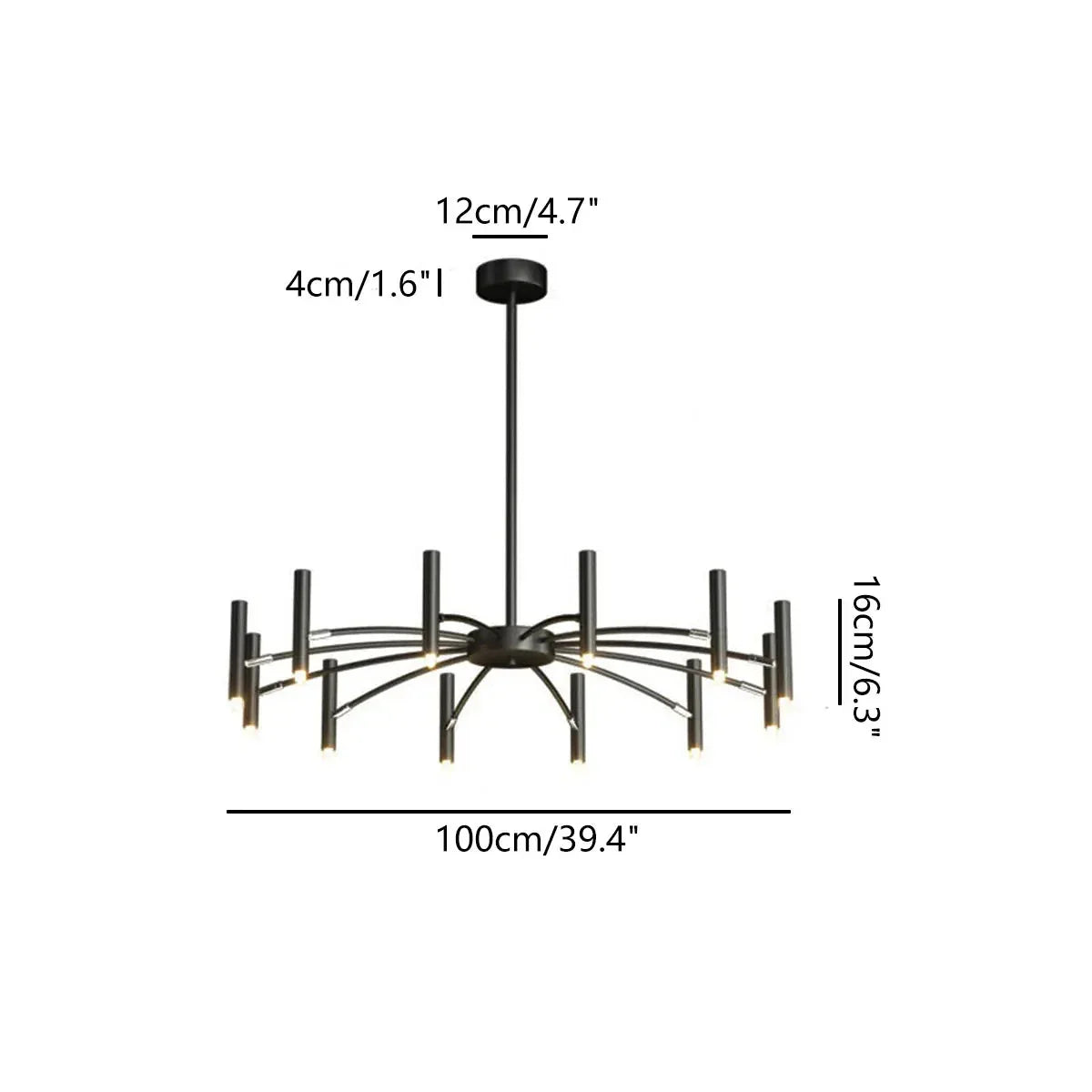 flairel Modern Adjustable Candelabra Chandelier for Living Room