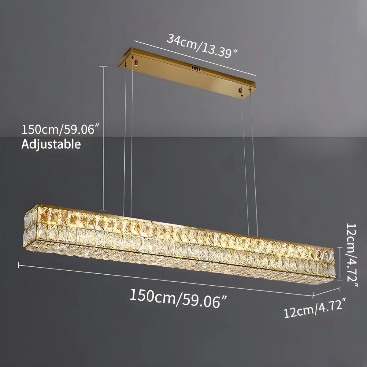 flairel Crace Cuboid Crystal Chandelier