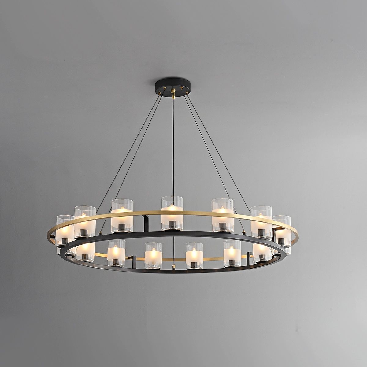 flairel Nordic Art Simulation Candle Glass Chandelier