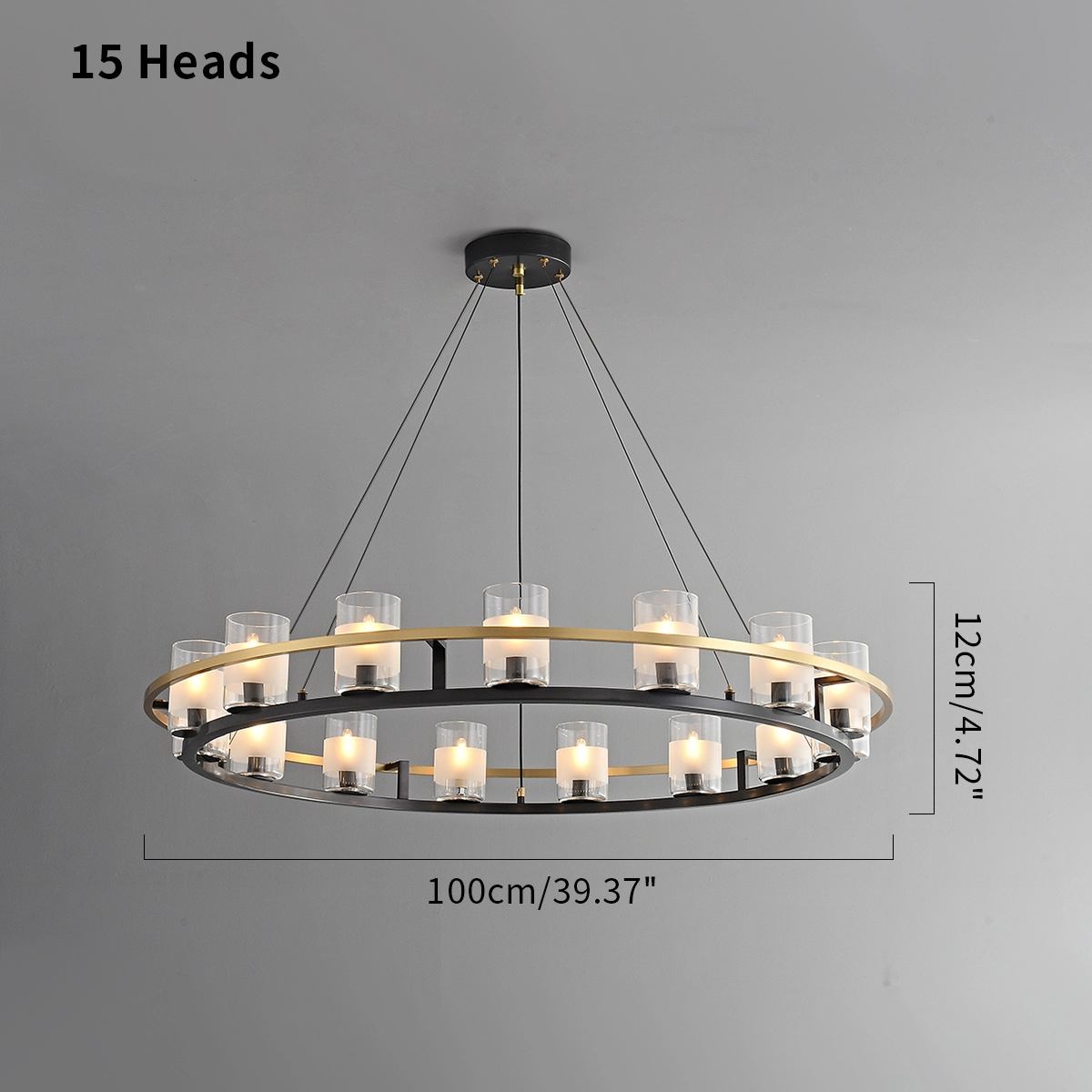 flairel Nordic Art Simulation Candle Glass Chandelier