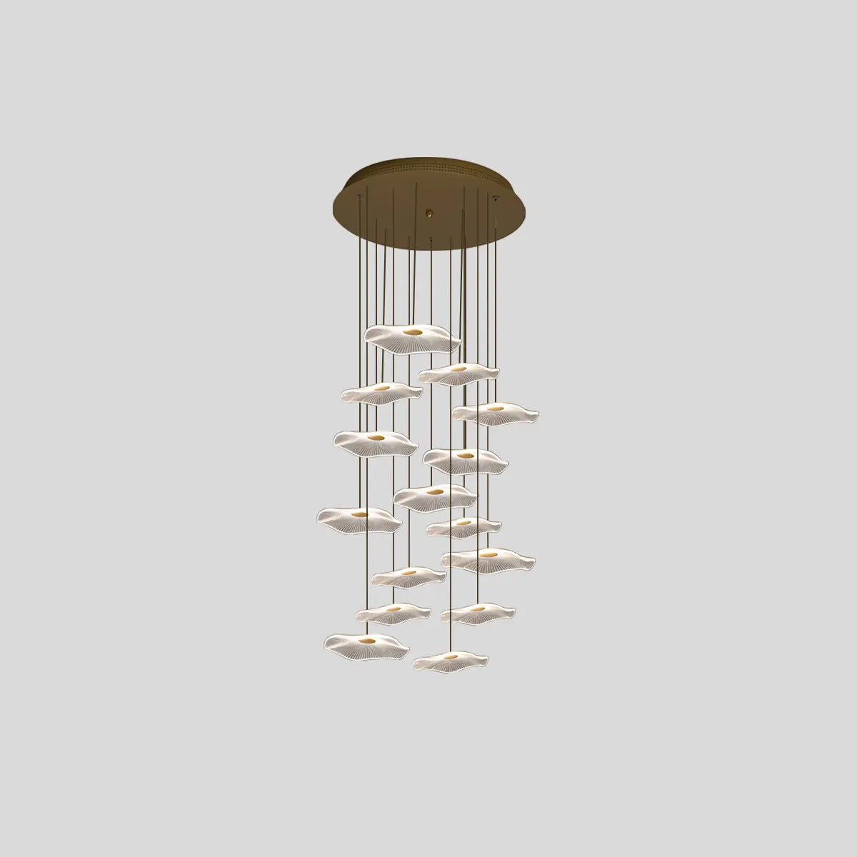 flairel Rotasu Lotus Leaf Staircase Chandelier