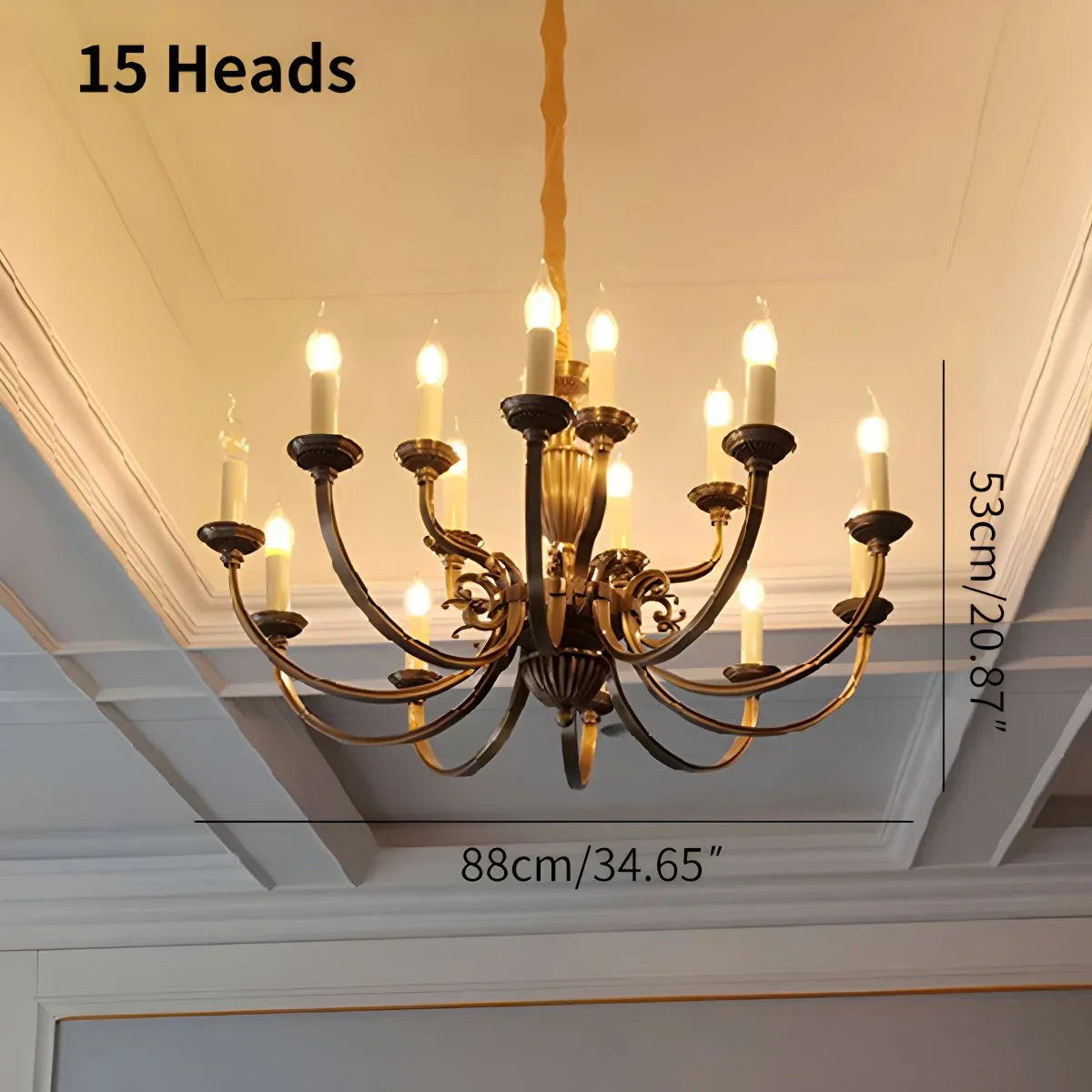 flairel American Vintage Candle Copper Chandelier
