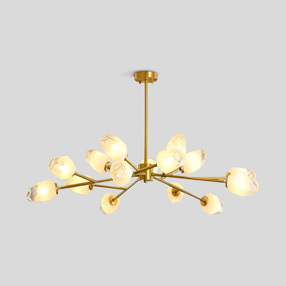 flairel Crystal Bud Copper Chandelier for Living Room