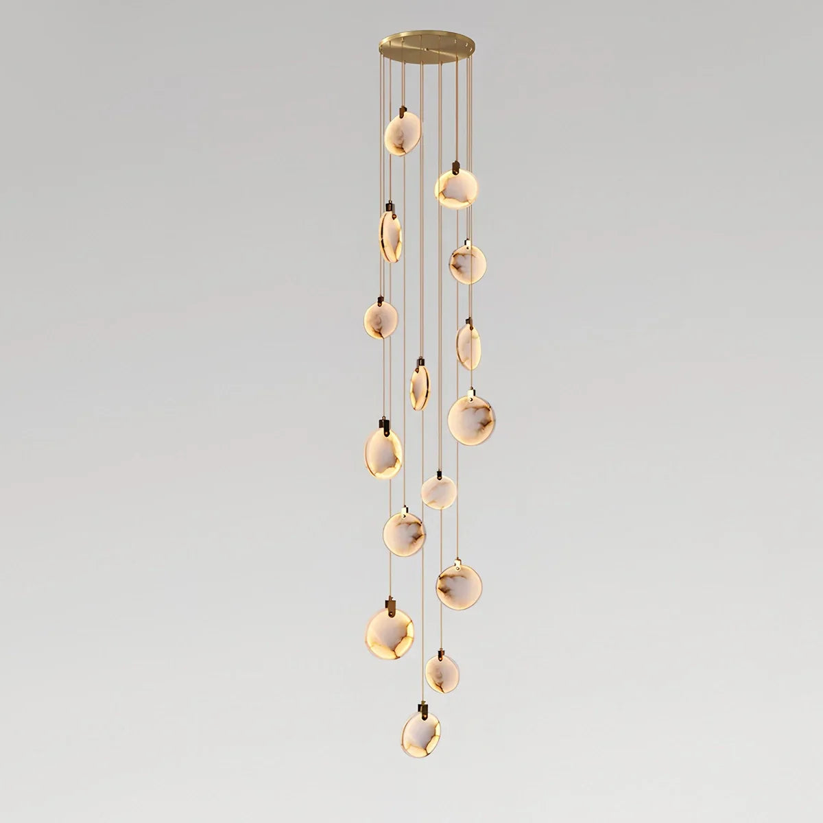 flairel Moonshade Natural Alabaster Pendant Chandelier
