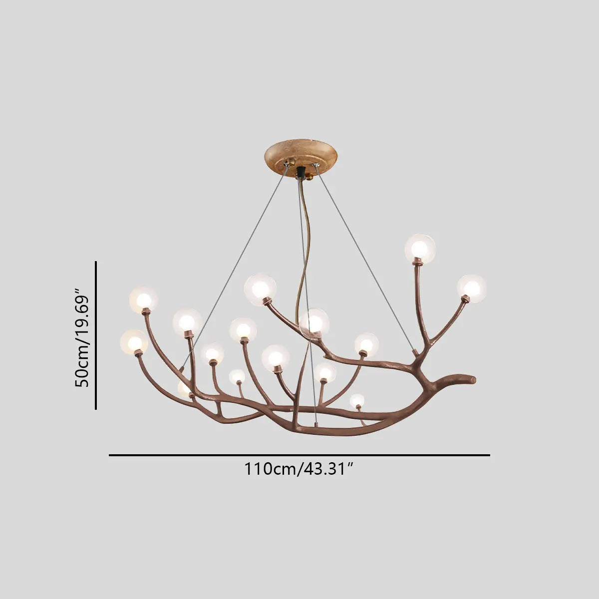 flairel Arvore Branch Glass Chandelier for Dining Room