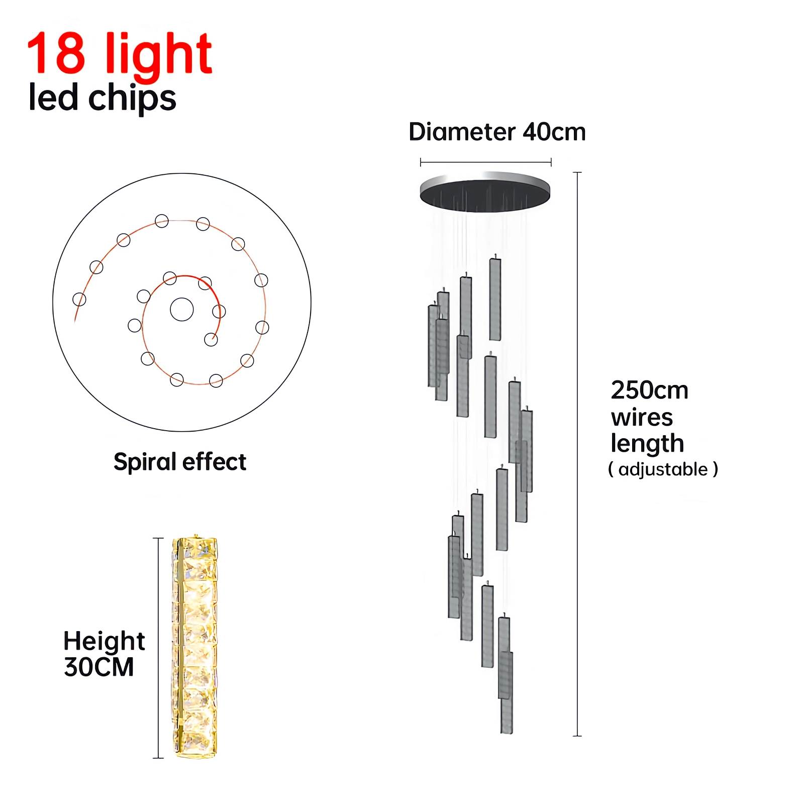 flairel Nordic Crystal LED Chandelier