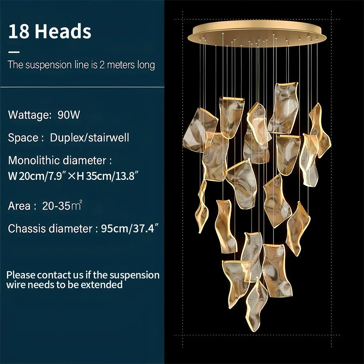 flairel Light Luxury Art Large Chandelier