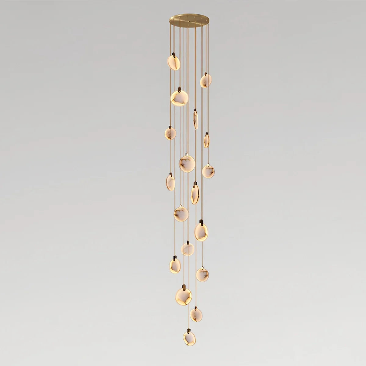 flairel Moonshade Natural Alabaster Pendant Chandelier