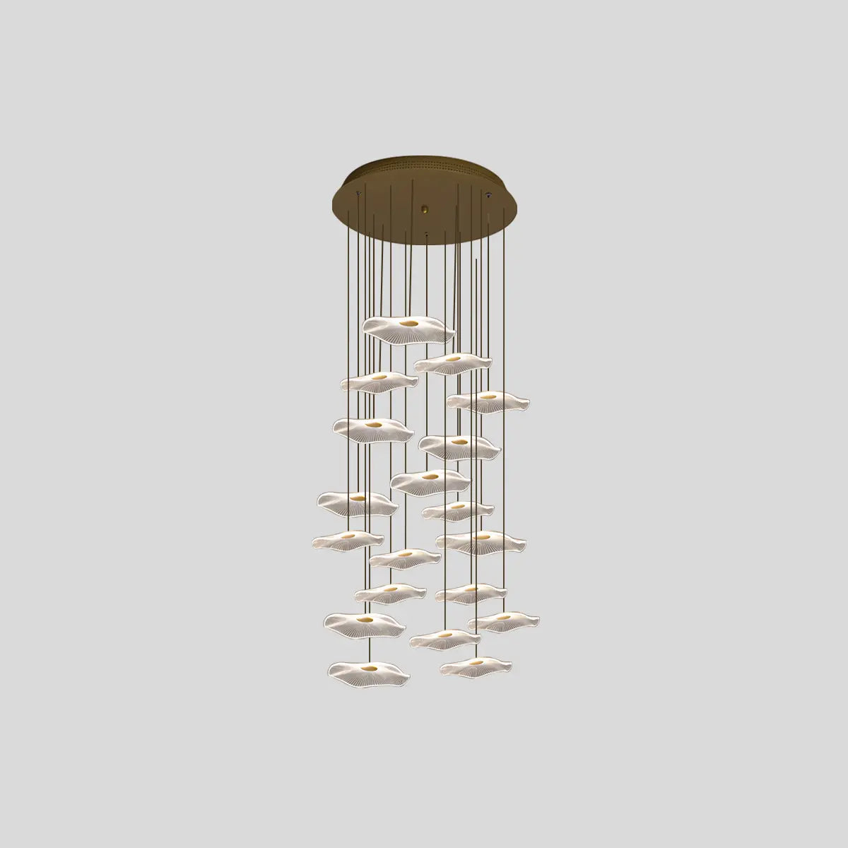 flairel Rotasu Lotus Leaf Staircase Chandelier