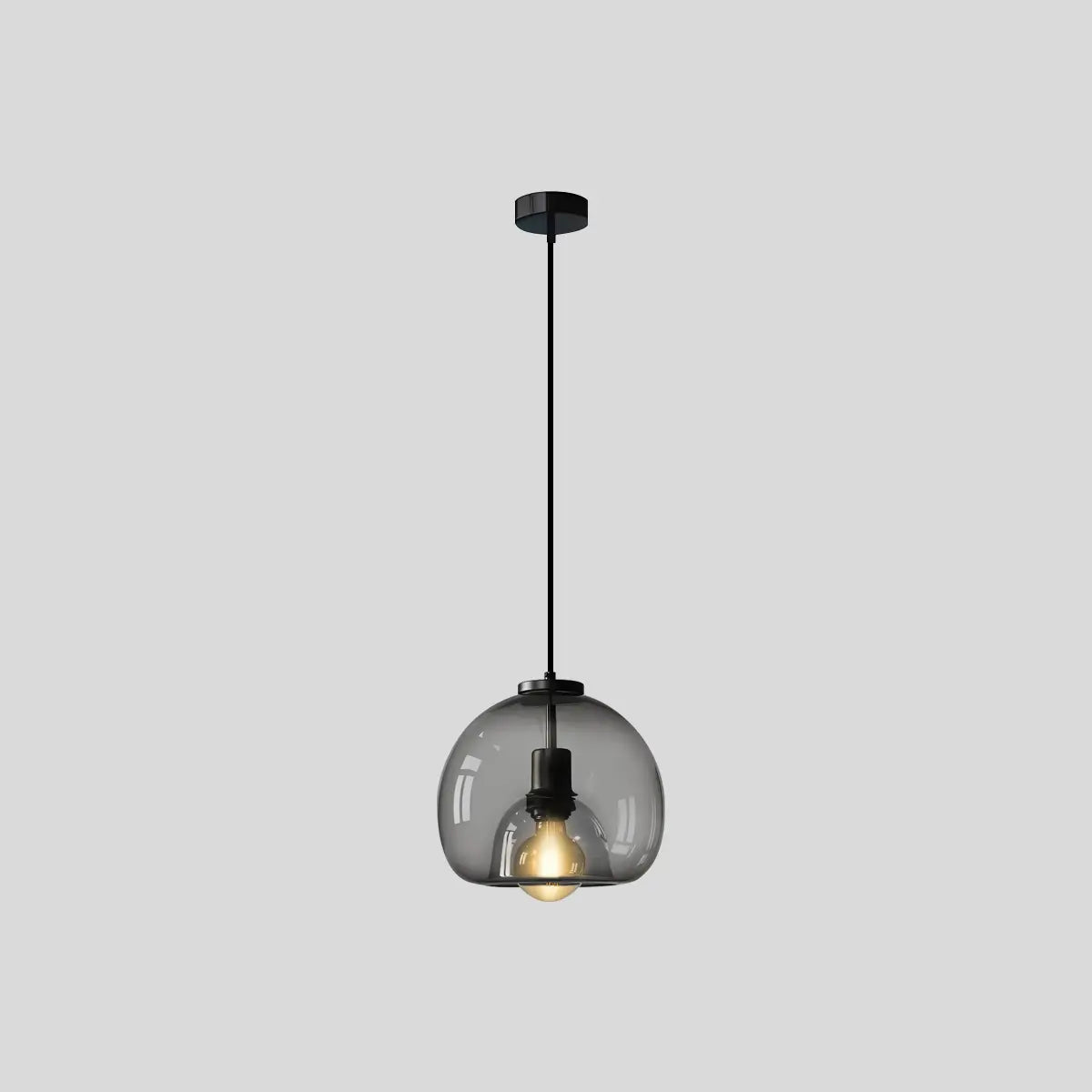 flairel Smoky Grey Glass Pendant Light