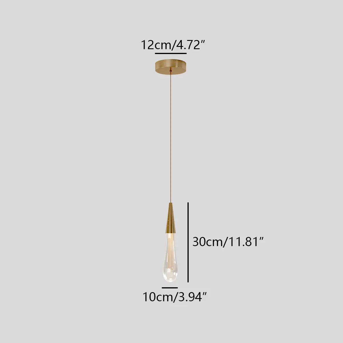 flairel Drop Crystal Chrome Pendant Light for Bedroom