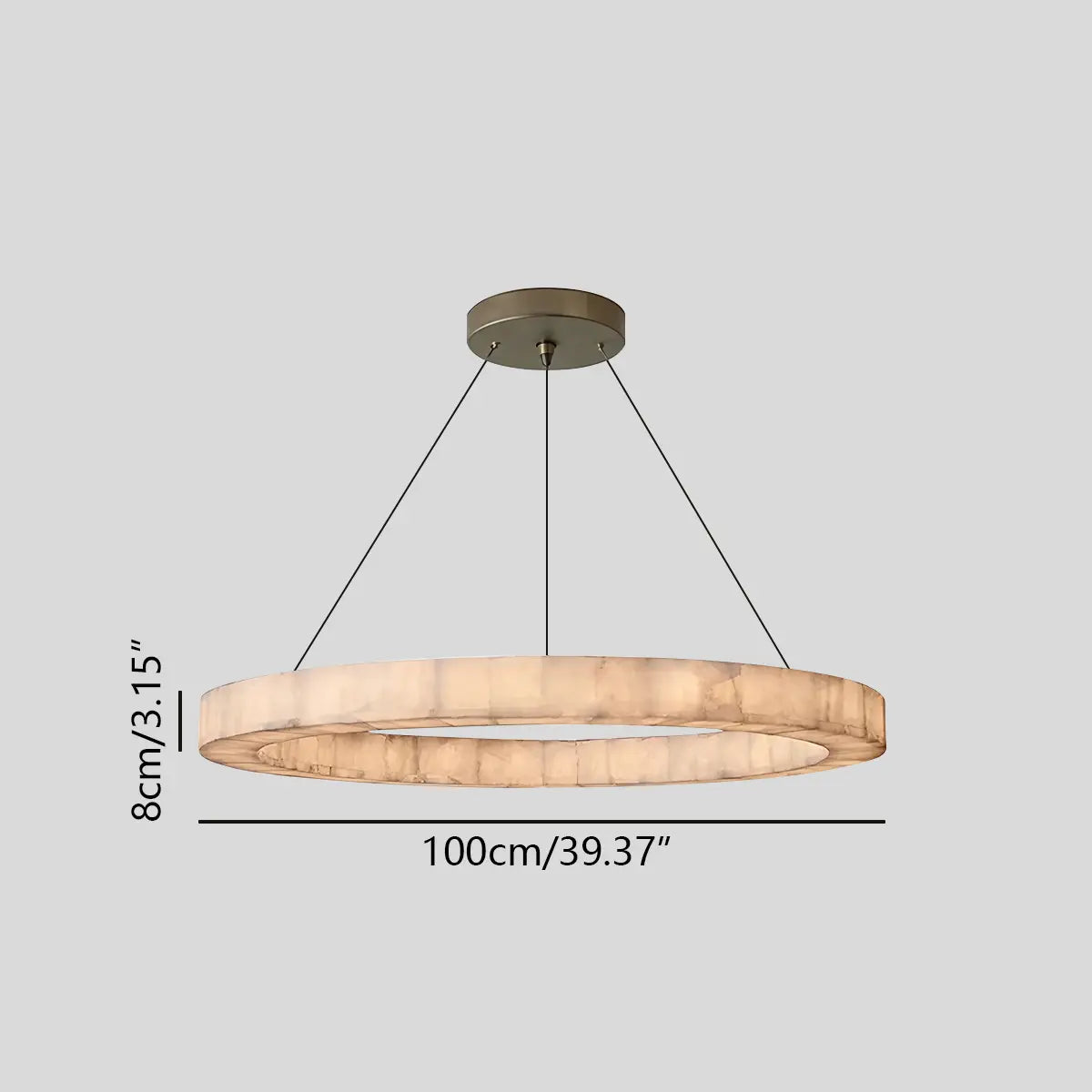 flairel Teva Round Spanish Alabaster Chandelier for Living Room