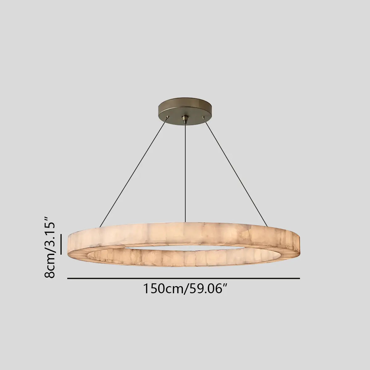 flairel Teva Round Spanish Alabaster Chandelier for Living Room