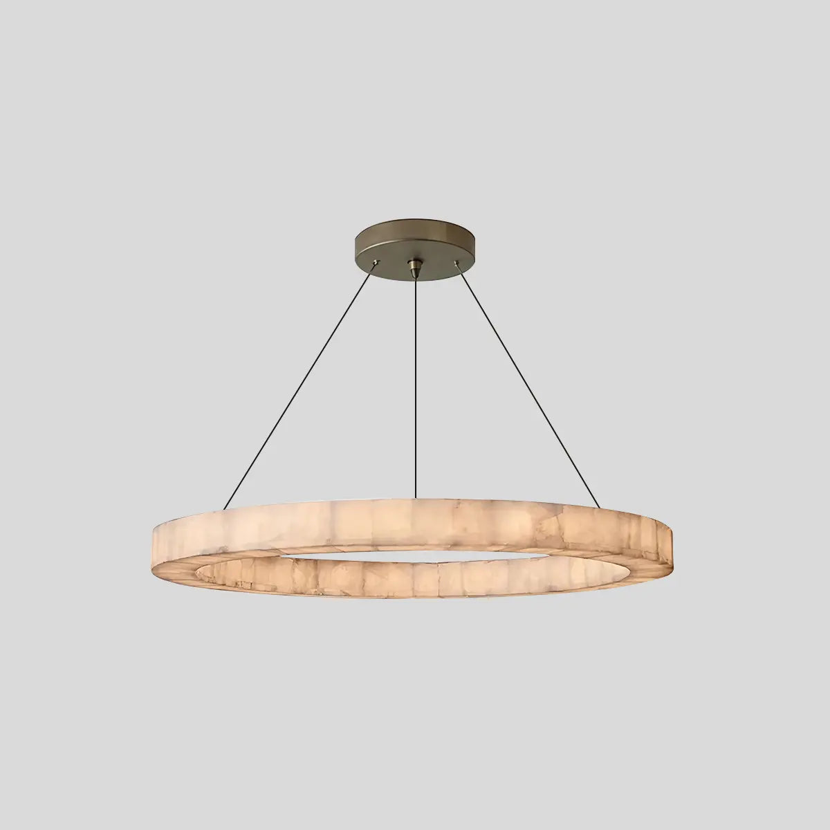 flairel Teva Round Spanish Alabaster Chandelier for Living Room