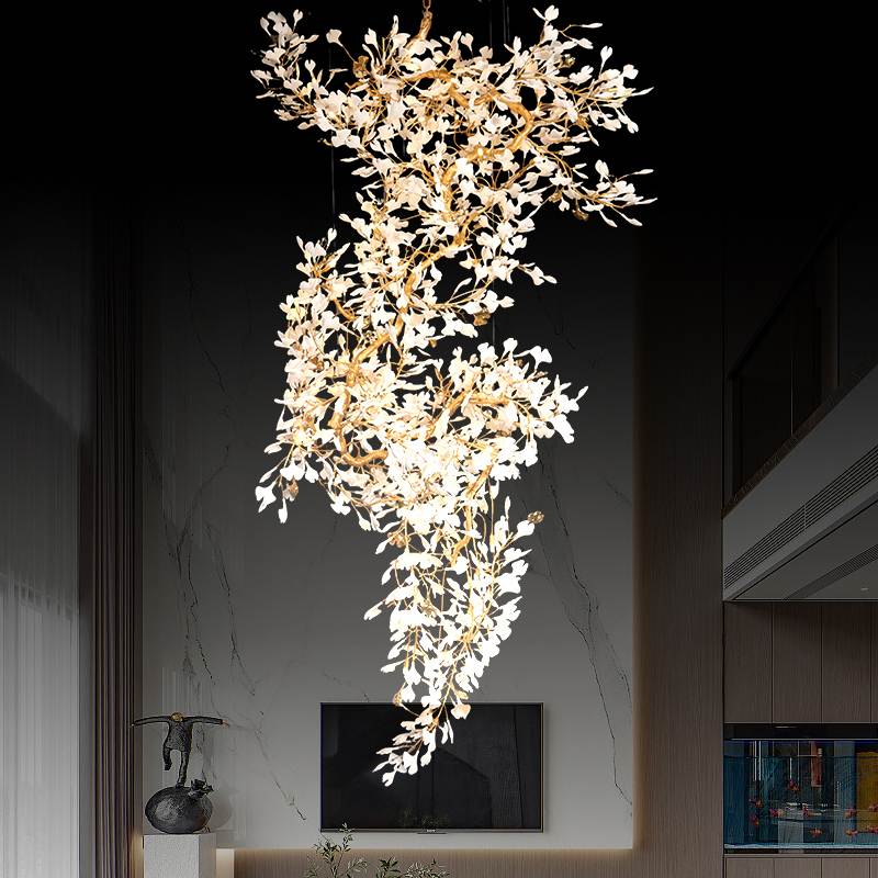 flairel Large Ginkgo Leaf Chandelier