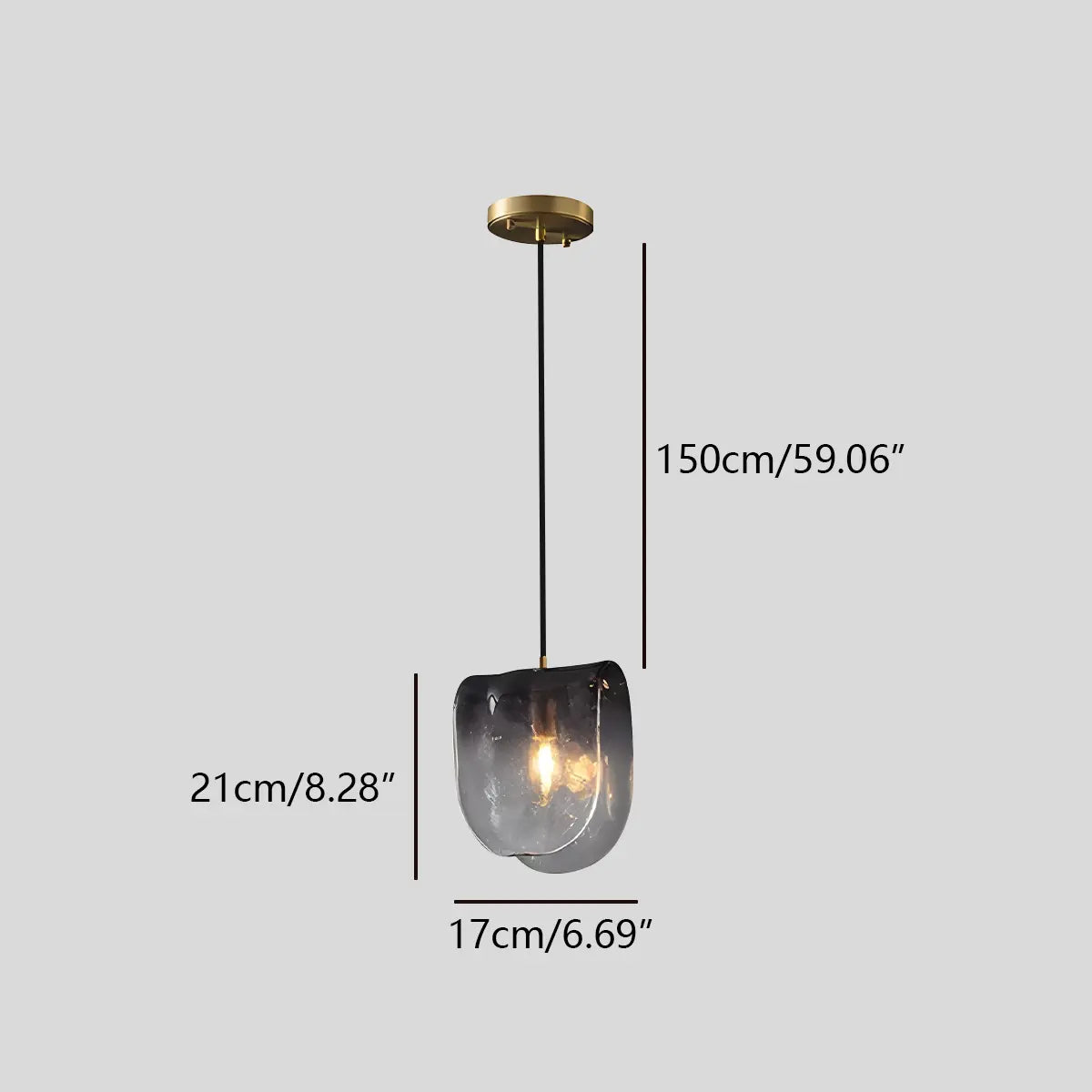 flairel Modern Gradient Glass Pendant Light for Bedside