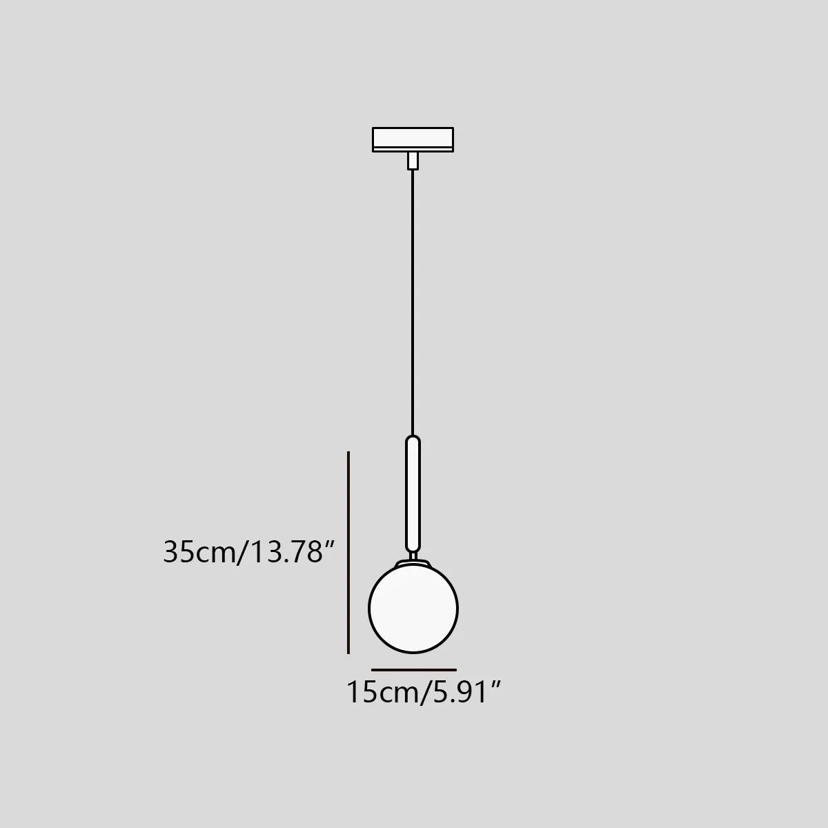 flairel Temen Globe Glass Pendant Light for Kitchen Island